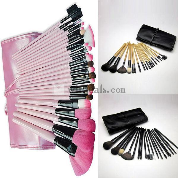 人気化粧ブラシセット メイクブラシ 化粧筆 フェイスパウダーブラシ リップブラシブラシケース付き 24本セット
