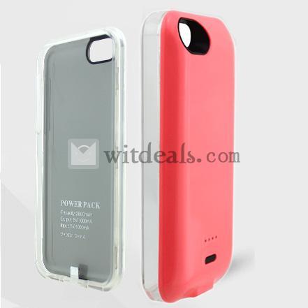 iPhone5c対応 バッテリー内蔵ケース カバー 電源 充電器 大容量 極薄