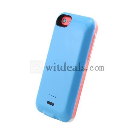 iPhone5c対応 バッテリー内蔵ケース カバー 電源 充電器 大容量 極薄