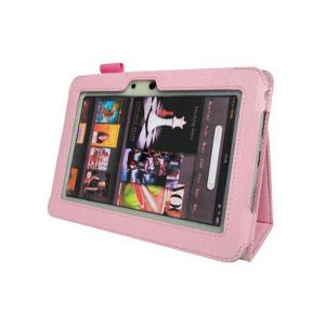Amazon Kindle Fire HD 保護カバー／ケース　ライチ皮紋 PU革　ピンク