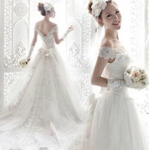 花嫁ドレス ウエディングドレス 二次会 着痩せ 結婚式ドレス パーティードレス 披露宴 二次会 プリンセスライン 豪華 人気 ミドルウェスト パッド入り