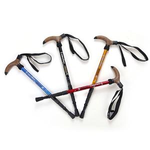 登山杖 T型 マウンテントレッキングステッキ 登山用ストック 登山用ステッキ 登山ポール 4段式