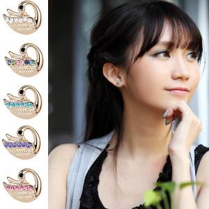 ジュエリー 白鳥イヤリング ラインストーン 人気なピアス パーティー ギフト キレイ ピアス ファッション earring