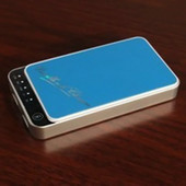 二つUSBポート付き 3000mAh ポリマー 通用タイプモバイルバッテリー　ブルー