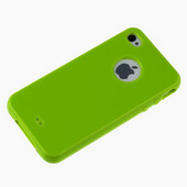 iPhone 4／4S保護ケース/カバー TPU　イエローグリーン