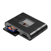 19-in-1 USB2.0対応マルチカードリーダー LED照明付　ブラック