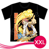 Fairy Tail/フェアリーテイル Natsu Dragneel/ナツ·ドラグニル 半袖コスプレTシャツ/ 日常服 男女兼用　ブラック　サイズ：XXL