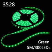 3528型300LEDs LEDストリップライト/テープライト／リボンライト 5m防水 グリーン