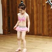 可愛らしい女の子 水着 韓国風　子供 ベビー ビキニ　キャップ付き カワイイ ピンク